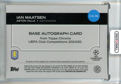 2024-25 Topps Chrome UEFA Club Competitions Ian Maatsen Chrome Autographs Magenta Lava Refractors#CA-IM74/75 Aston Villa