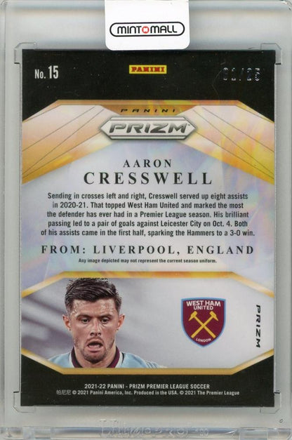 2021-22 PANINI Prizm English Premier League Aaron Cresswell Brilliance Prizms Orange #151st No. 01/25 West Ham United