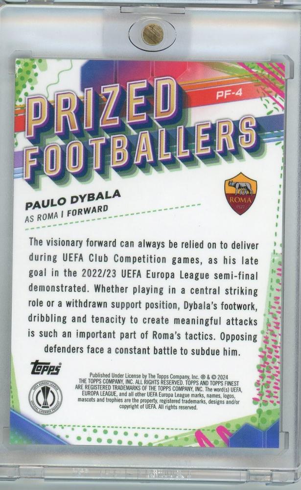 2022-23 TOPPS Finest UEFA Club Competitions Paulo Dybala 18/50 AS ROMA