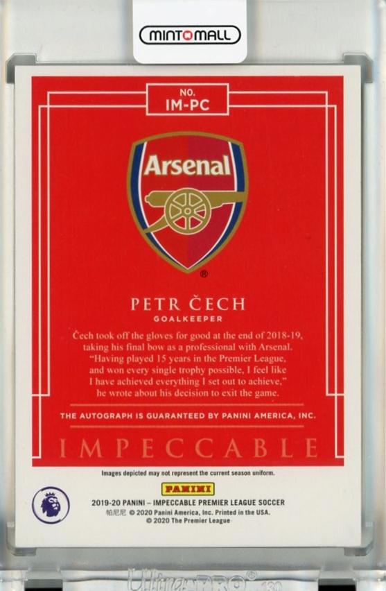 2019-20 Panini Impeccable Petr Cech Immortal Ink Silver Auto #1114/25