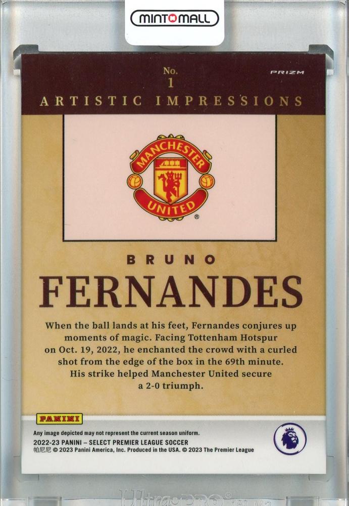 2022-23 Panini Select English Premier League Bruno Fernandes Artistic Impressions #1 Tested & Working Manchester united