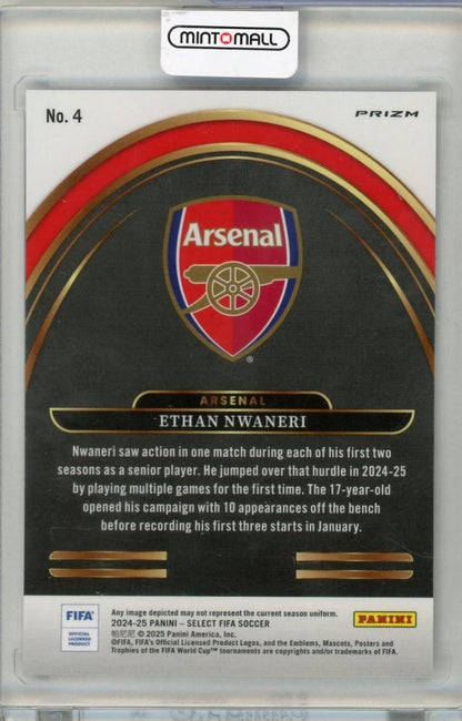 2024-25 PANINI SELECT Ethan Nwaneri Future Silver Prizm#4 Arsenal