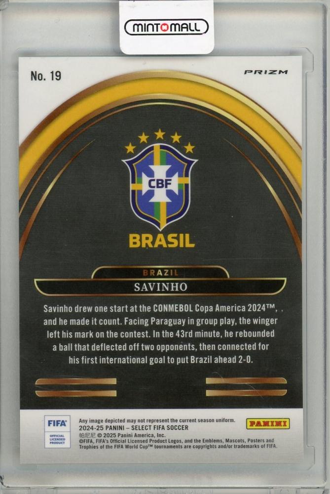 2024-25 PANINI SELECT Savinho Future Silver Prizm#19 Brazil