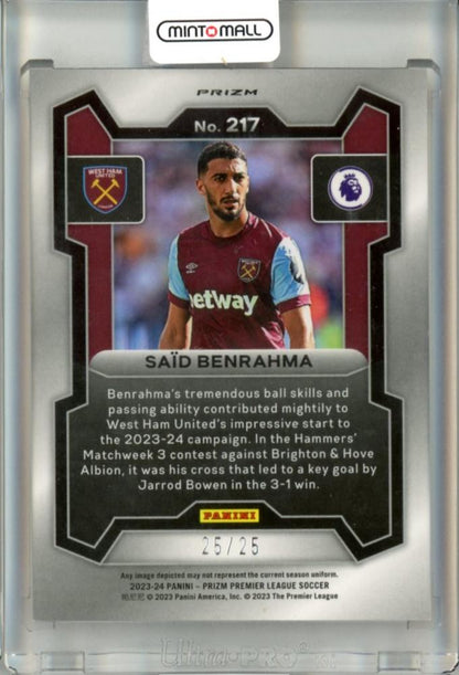 2023-24 Panini Prizm Premier League Said Benrahma #217 Prizms Red Stars 25/25 *Last Number*
