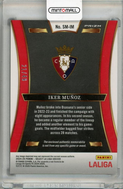 2024-25 PANINI SELECT Iker Munoz patch #SM-IM21/49 Osasuna