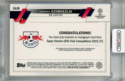 2022-23 Topps Chrome UEFA Club Competitions Dominik Szoboszlai Chrome Autographs #CA-DS Tested & Working