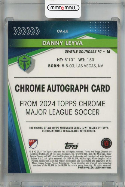 2024 Topps Chrome MLS Danny Leyva Chrome Autographs #CA-LE Damage and Dents Seattle Sounders FC