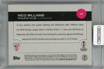 2024-25 Topps Chrome UEFA Club Competitions Nico Williams Blue Refractors #28 ※裏面初期傷あり061/150 Athletic Club
