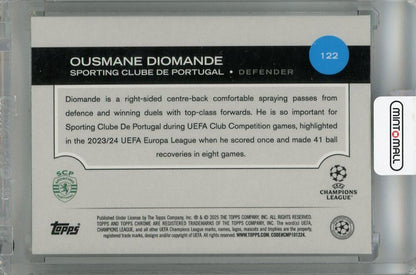 2024-25 Topps Chrome UEFA Club Competitions Ousmane Diomande Neon Green RayWave Refractors #122 ※Back surface initial scratch pres