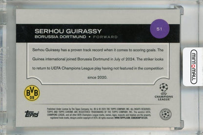 2024-25 Topps Chrome UEFA Club Competitions Serhou Guirassy Green Lava Refractors #51 ※Initial Damage 19/99 Borussia Dortmund