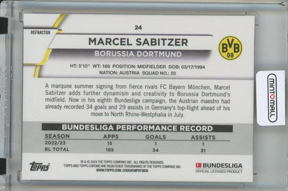 2023-24 TOPPS CHROME BUNDESLIGA SOCCER Marcel Sabitzer Base/Gold Refractors / #2412 / 50 Borussia Dortmund
