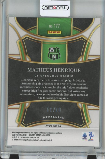 2023-24 PANINI SELECT SERIE A SOCCER Matheus Henrique Base/Mezzanine/Gold Wave/#1776/10 US Sassuolo Calcio