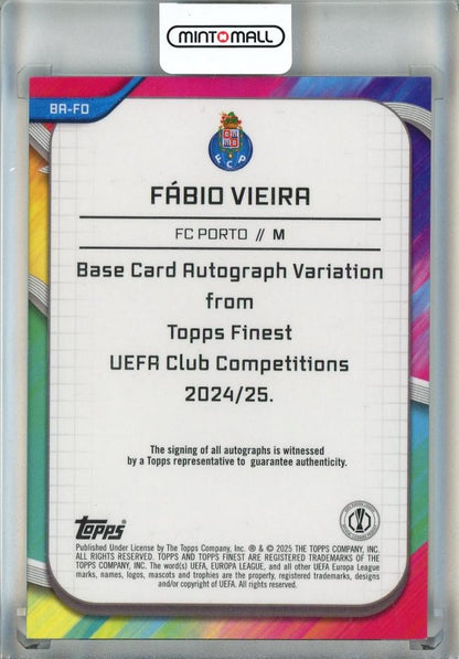 2024-25 Topps Finest UEFA Club Competitions Soccer Fabio Vieira Autographs #BA-FO101/150 FC Porto