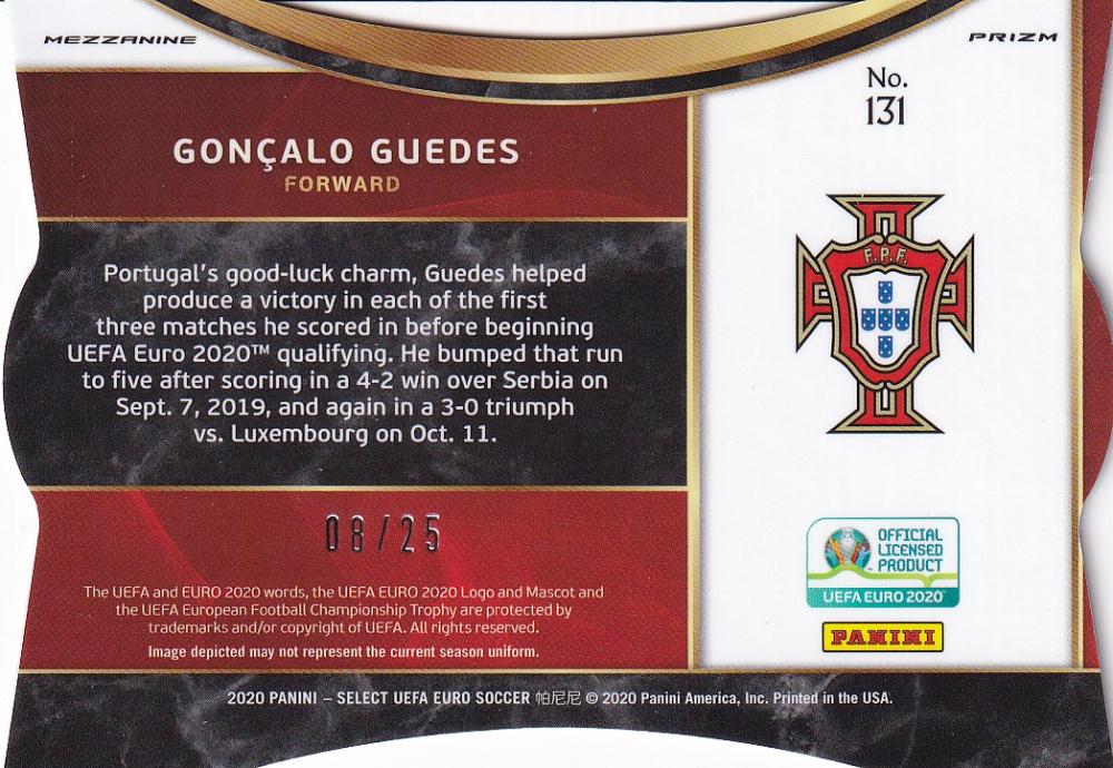 2020 Panini Select UEFA Euro Preview Portugal Goncalo Guedes Base Mezzanine Tie-Dye Parallel edition card 08/25