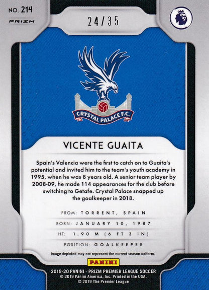 2019-20 Panini Prizm Premier League Breakaway Crystal Palace Vicente Guaita Base Teal Parallel card number 24/35