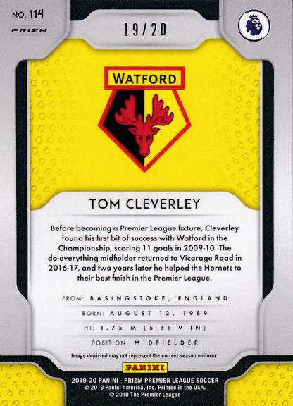 2019-20 Panini Prizm Premier League Tom Cleverley Watford Breakaway Base Bronze parallel trading card