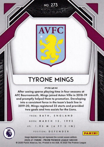 2020-21 Panini Prizm Premier League Aston Villa Tyrone Mings Red Mojo parallel card number 034 out of 135