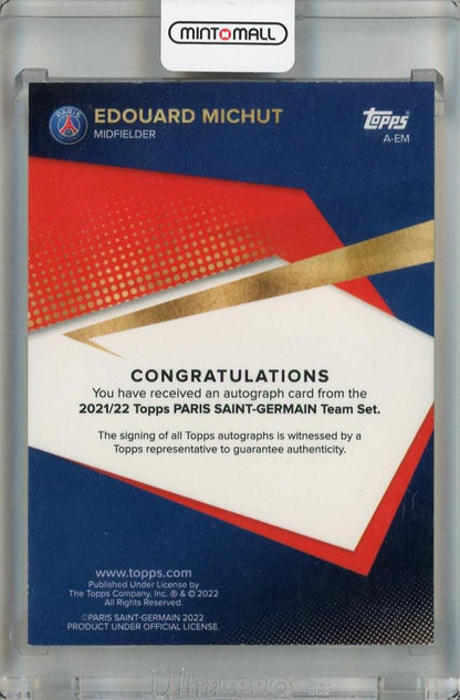 2021-22 Topps Paris Saint-Germain Team Set Edouard Michut Autographs #A-EM RC