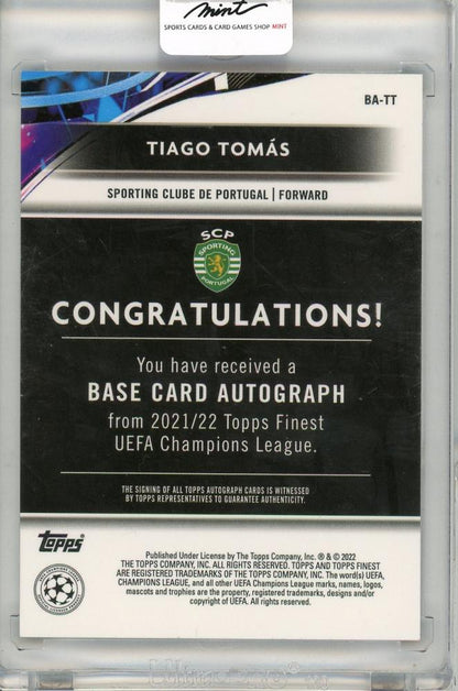 2022 Topps Finest Uefa Champions League Tiago Tomas Autographs