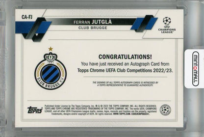 2022-23 Topps Chrome UEFA Club Competitions Ferran Jutgla Autographs #CAFJ Club Brugge