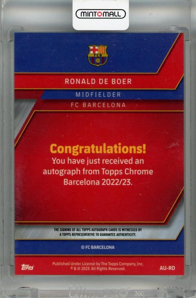 2022-23 FC Barcelona Topps Chrome Ronald De Boer Autographs #AU-RD FC Barcelona