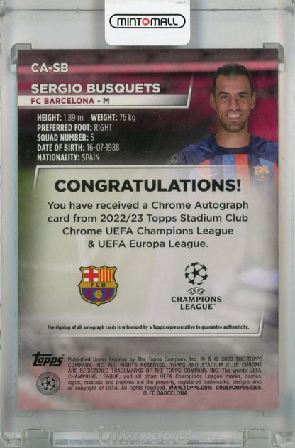 2022-23 Topps Stadium Club Chrome Sergio Busquets Chrome Autographs #CASB Tested & Working