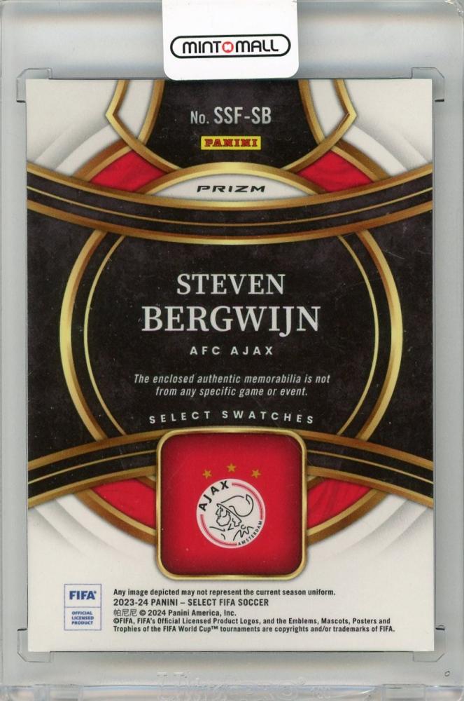 2023-24 PANINI Select FIFA Steven Bergwijn Select Swatches #10 AFC AJAX