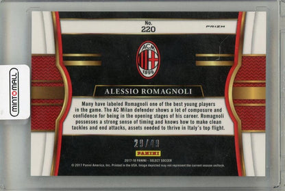 2017-18 PANINI SELECT Alessio Romagnoli #220 Field Level RED 29/49 AC Milan