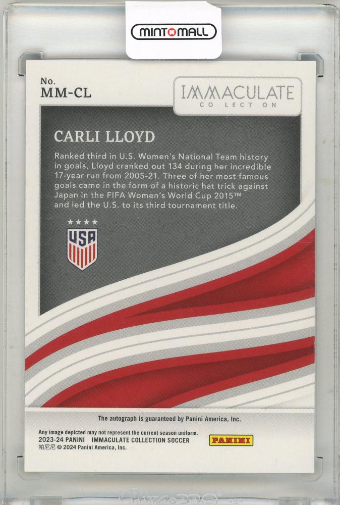 2023-24 Panini-Immaculate Collection Soccer Carli Lloyd Autograph 39/99