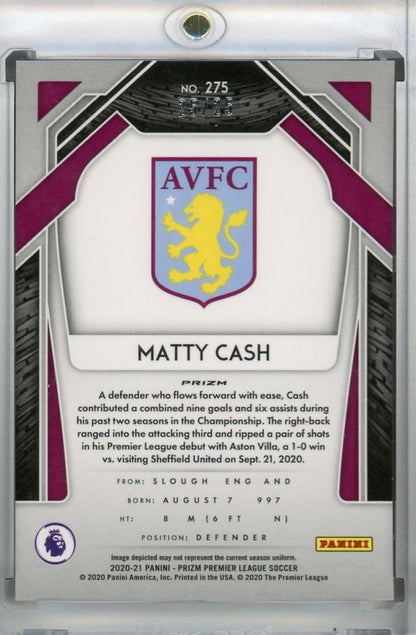 2020-21 Panini Prizm Premier League Breakaway Aston Villa Matty Cash Bronze Parallel Card 25 of 25