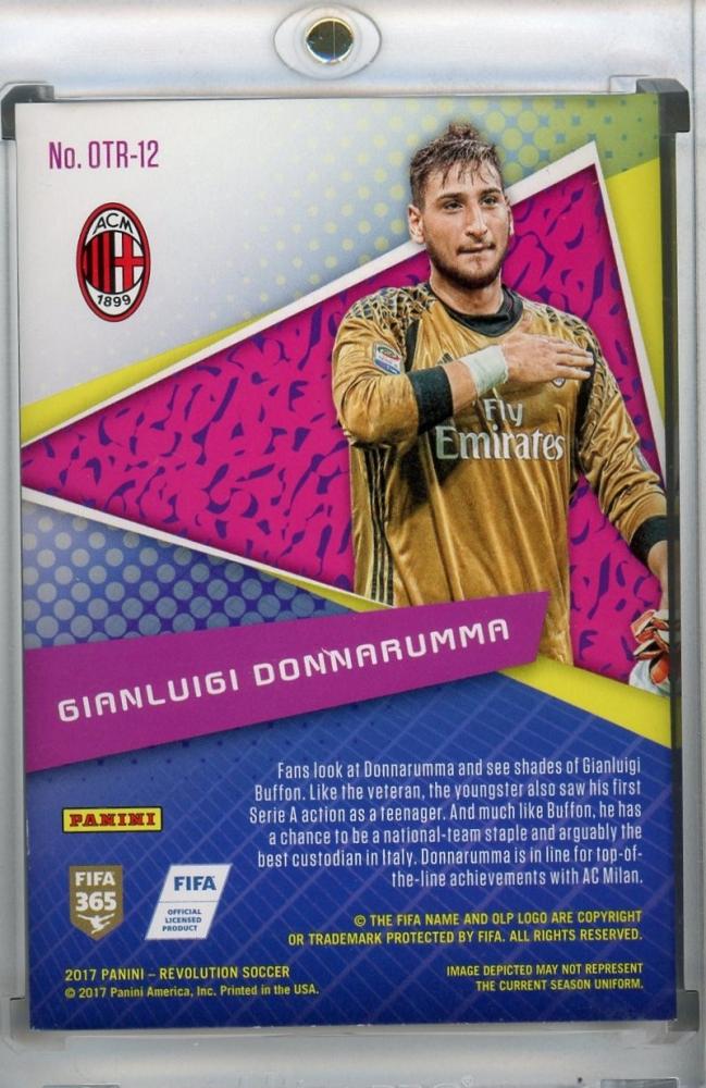 2017 Panini Revolution AC Milan Gianluigi Donnarumma On the Rise rookie trading card
