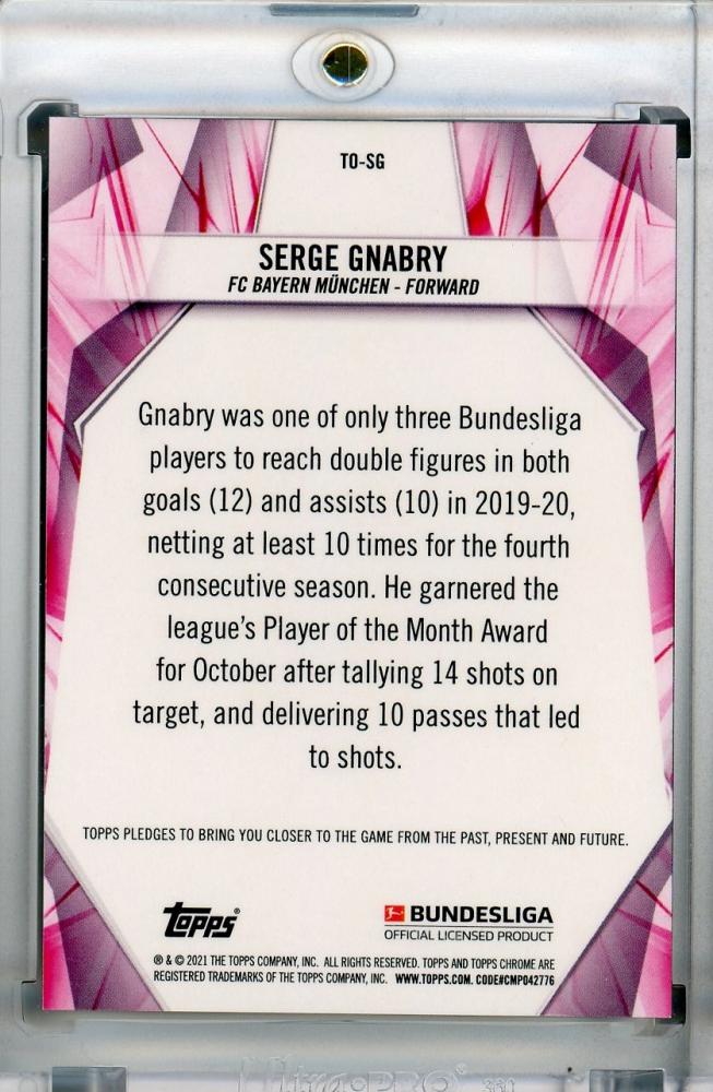 2020-21 Topps Chrome Bundesliga FC Bayern M?nchen Serge Gnabry Top XI trading card