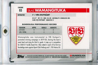 2020-21 Topps Chrome Bundesliga trading card featuring Youssoufa Moukoko from Borussia Dortmund Future Stars set