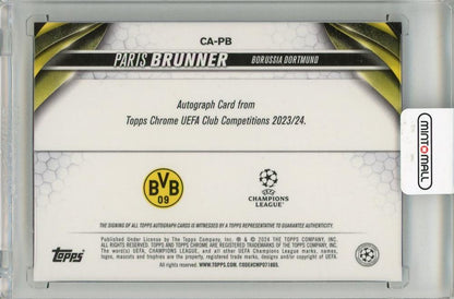 2023-24 TOPPS Chrome UEFA Club Competitions Paris Brunner Chrome Autographs #CAPB Borussia Dortmund