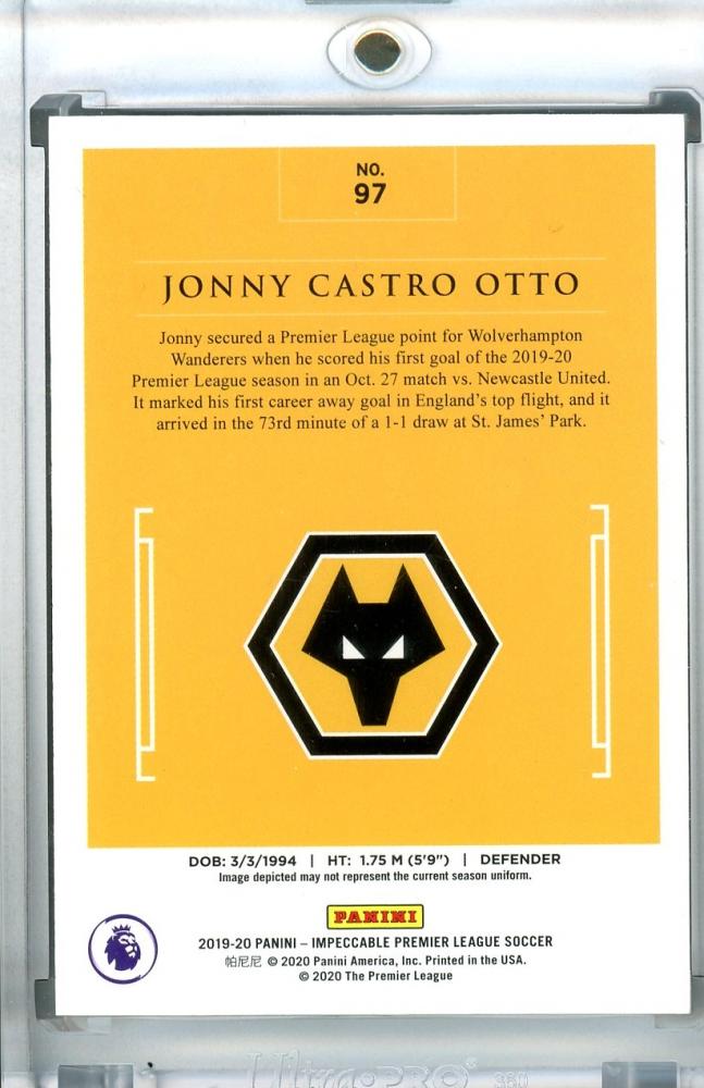 2019-20 Panini Impeccable Premier League Jonny Castro Otto Base Silver Parallel card 11 of 35