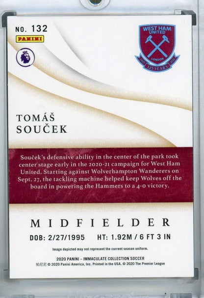 2020 Panini Immaculate Collection West Ham United Tomas Soucek Base Bronze Parallel Version card numbered 08/50