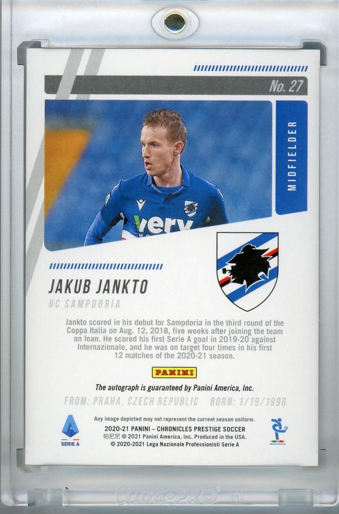 2020-21 Panini Chronicles UC Jakub Jankto Prestige Sampdoria Serie A trading card numbered 129 of 275