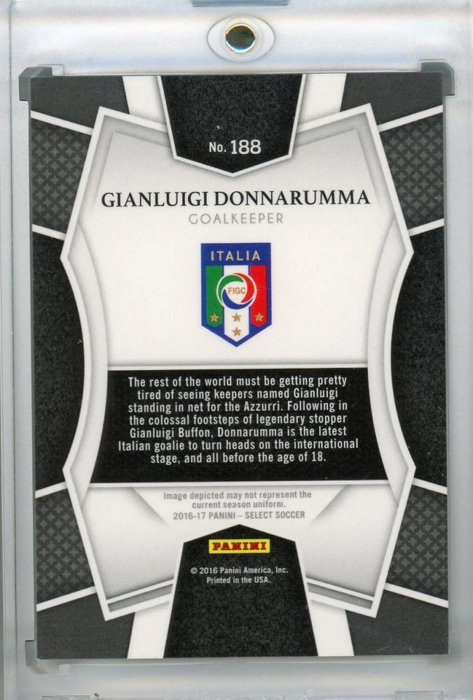 2016-17 Panini Select AC Milan Gianluigi Donnarumma Base Mezzanine Multi-Color Parallel Edition trading card