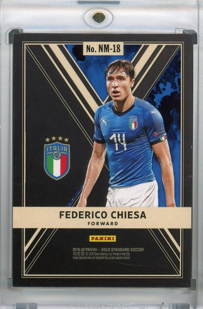 2019-20 Panini Gold Standard Italy Federico Chiesa football card numbered 142 of 149 with back stain