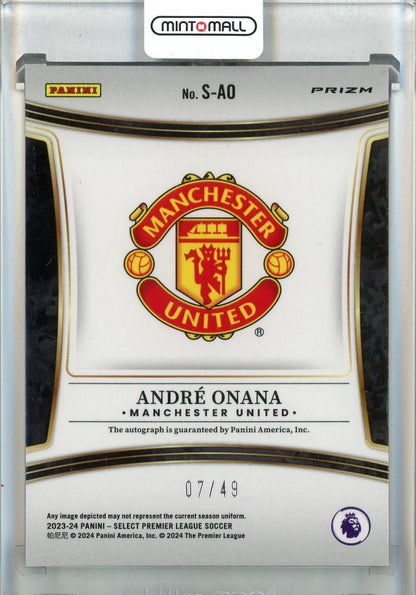 2023-24 Select English Premier League Andre Onana Signatures Purple #4 auto 07/49 Manchester United