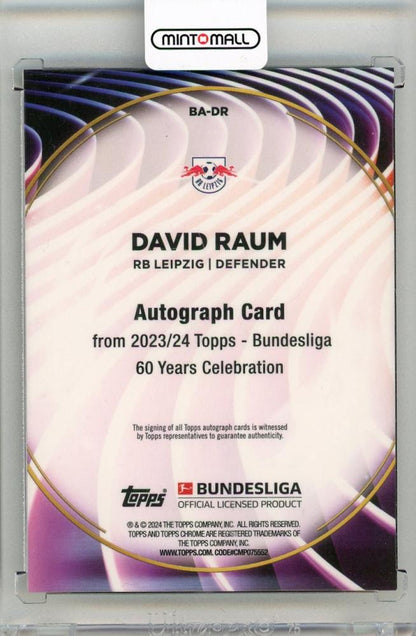 2023-24 TOPPS Bundesliga 60 Years Celebration David Raum Autographs Gold #BADR16/50 RB Leipzig