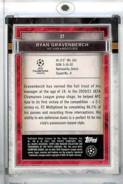 2020-21 Topps Museum Collection UEFA Champions League AFC Ajax Ryan Gravenberch trading card