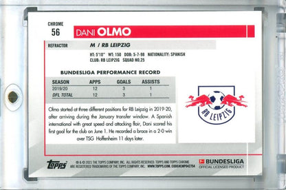 2020-21 Topps Chrome Bundesliga Dani Olmo RB Leipzig base refractor parallel trading card Japanese version