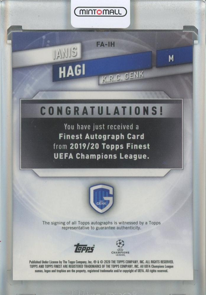 2020 Topps Finest UEFA Champions League Ianis Hagi Autographs #FA-IH K.R.C Genk
