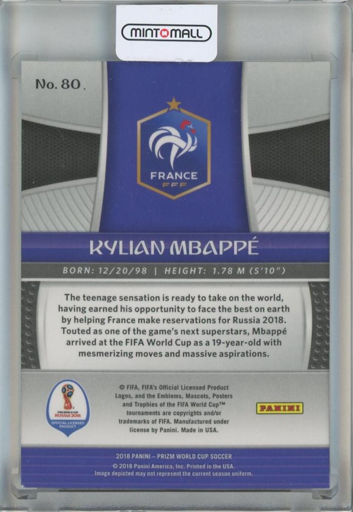 2018 Panini Prizm World Cup Kylian Mbappe #80 France