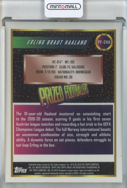 2019-20 Topps Finest UEFA Erling Halland Prized Footballers #PFEHA FC Zalzburg