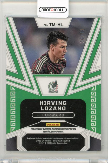 2023-24 Panini Obsidian Soccer Hirving Lozano Trifecta Material Electric Etch Red Pulsar36/49 Mexico