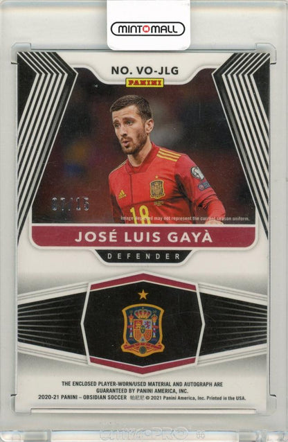 2020-21 Panini Obsidian Soccer Jose Luis Gaya Jersey Autographs Electric Etch Green07/15 Spain