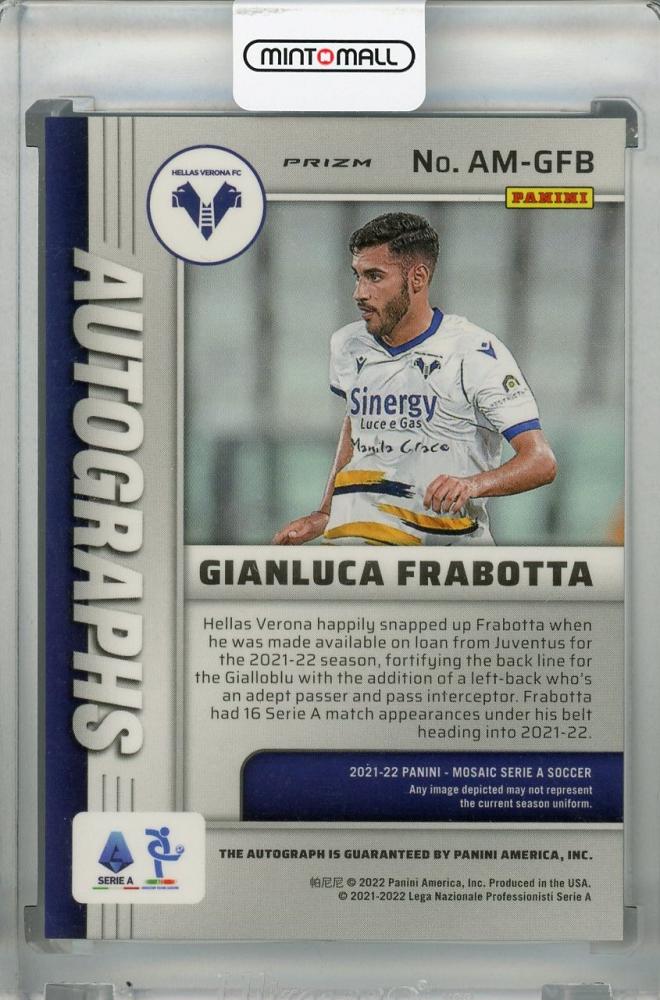 2021-22 Panini Mosaic Serie A Hellas Verona Gianluca Frabotta autographed rookie card
