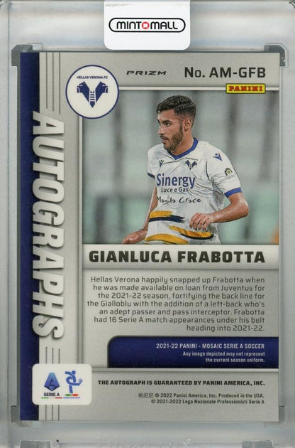 2021-22 Panini Mosaic Serie A Hellas Verona Gianluca Frabotta autographed rookie card
